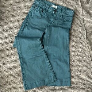 Free People Stylish Mid- Rise Teal Wide-Leg Pants